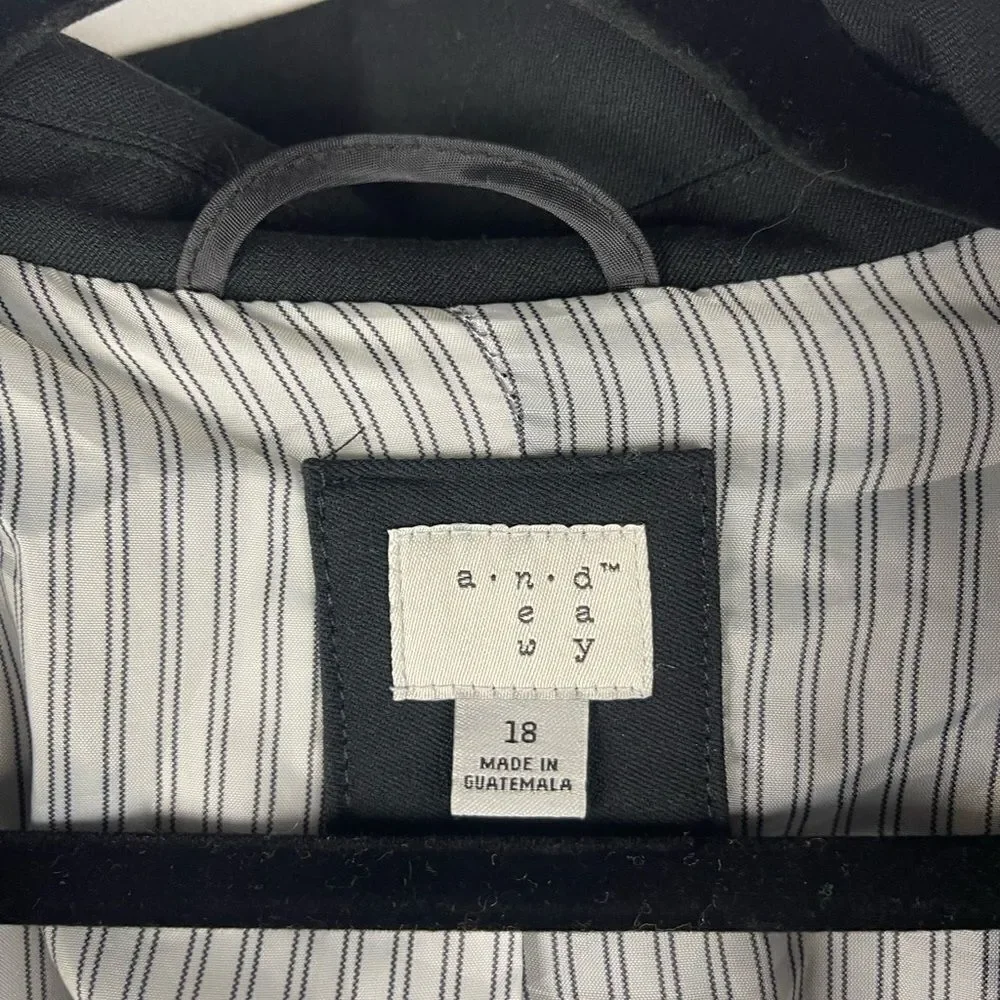 A New‎ Day Black One Button Blazer Women's Size 18 Classic Office Workwear 327 - Picture 8 of 10